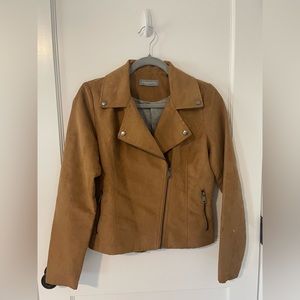 Suede-like Moto Jacket